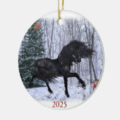 Winter Wonderland Friesian Horse Ornament (Links)