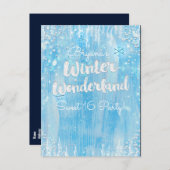 Winter Wonderland Frozen Blue Event Bewaar de datu Aankondigingskaart (Voorkant / Achterkant)