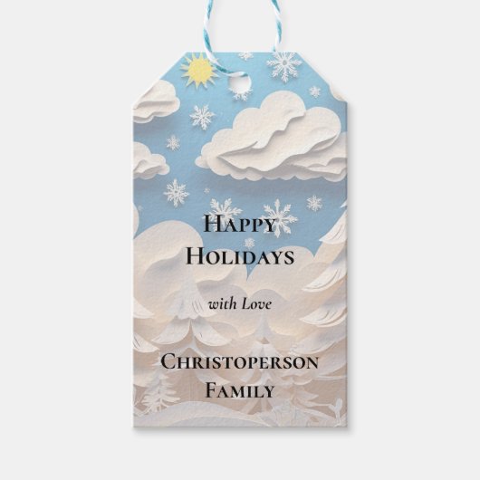 Winter Wonderland Gift Tag Cadeaulabel (Voorkant)