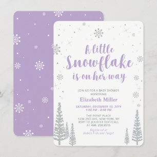 Winter Wonderland, Girl Baby shower Kaart