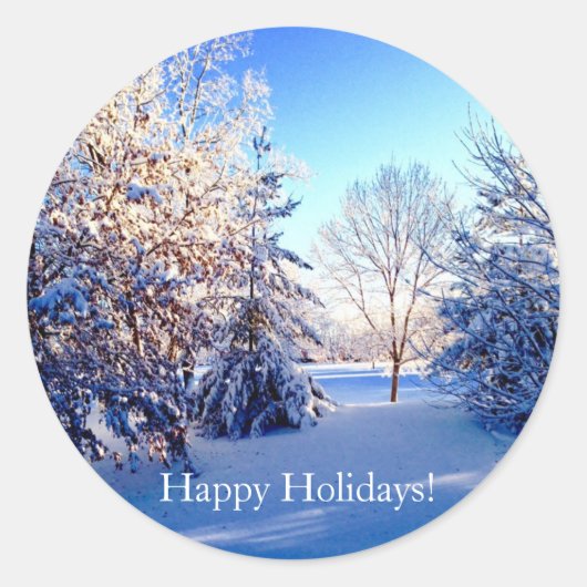 Winter Wonderland Happy Holiday Stickers (Devant)