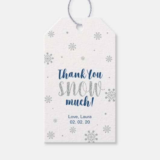 Winter wonderland Hartelijk dank voor de sneeuwval Cadeaulabel (Voorkant)