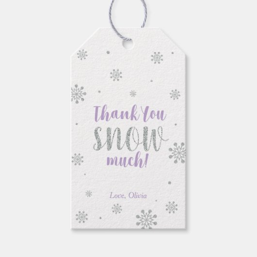 Winter wonderland Hartelijk dank voor de sneeuwval Cadeaulabel (Voorkant)