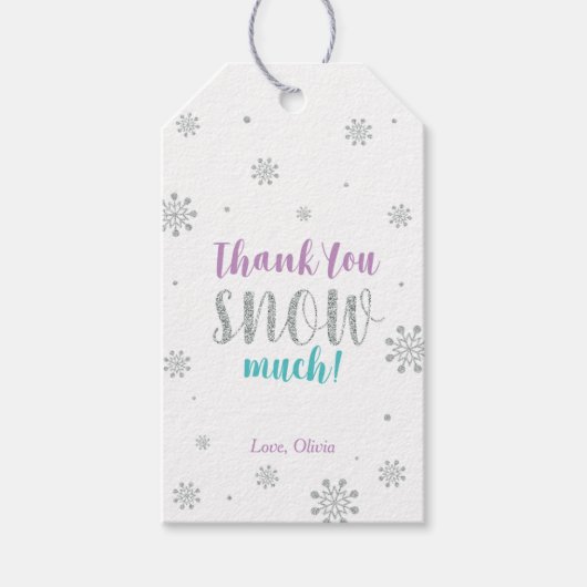 Winter wonderland Hartelijk dank voor de sneeuwval Cadeaulabel (Voorkant)