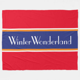 WINTER WONDERLAND Helder Rood Wit Navy Stripes Fleece Deken