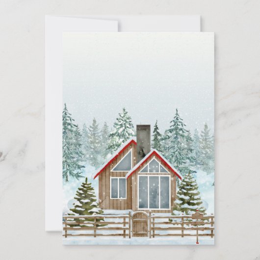 Winter wonderland herbergt kerst kaart (Achterkant)