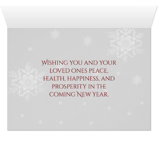 Winter Wonderland Holiday Greeting Kaart - Rood (Binenzijde Horizontaal (Onderkant))