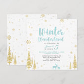 Winter Wonderland - Invitation Anniversaire de enf (Devant / Derrière)