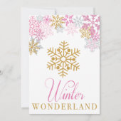 Winter Wonderland Invitation Anniversaire Pink & G (Dos)