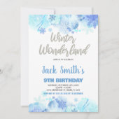 Winter Wonderland Invitations Blue Silver Snow (Devant)