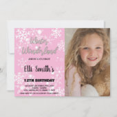 Winter Wonderland Invitations d'anniversaire avec  (Devant)