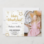 Winter Wonderland Invitations Star Gold Photo (Devant)