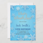 Winter Wonderland Invitations White Snow Silver (Devant)