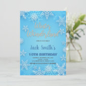 Winter Wonderland Invitations White Snow Silver (Debout devant)