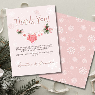 Winter Wonderland is koud buiten het Baby shower Bedankkaart