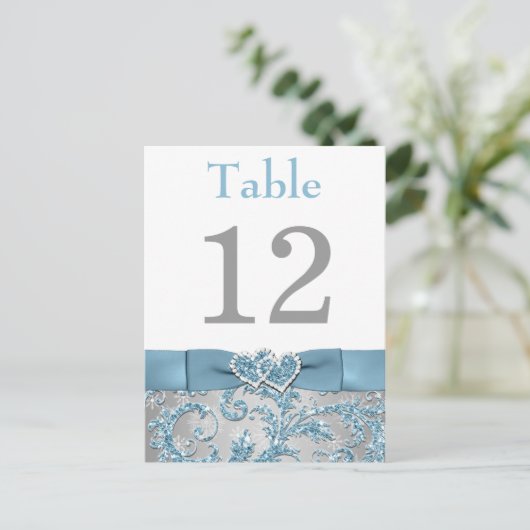 Winter Wonderland, Joined Hearts Tafelnummer Kaart (Staand voorkant)