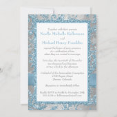 Winter Wonderland Joined Hearts Wedding Invite Kaart (Achterkant)