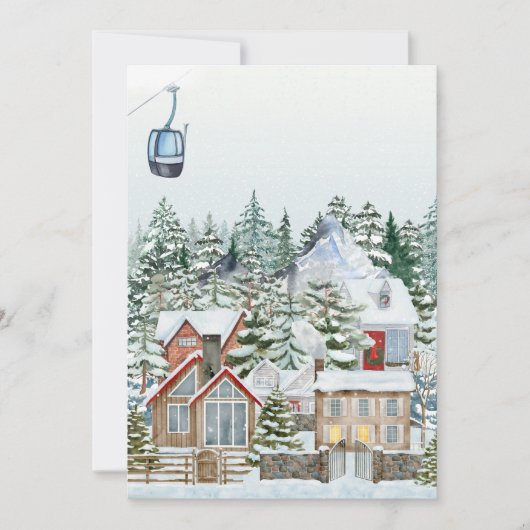 Winter wonderland kerstdorp feestdagenkaart (Voorkant)