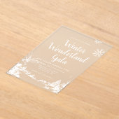 Winter Wonderland Kerstfeest Acryl Uitnodigingen (Laagn)