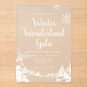 Winter Wonderland Kerstfeest Acryl Uitnodigingen (Voorkant)