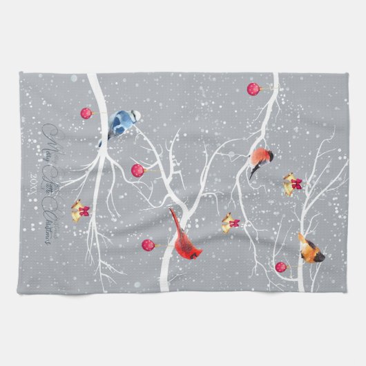 Winter Wonderland kerstFeestdagen Theedoek (Horizontaal)