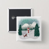 Winter Wonderland - Kerstman Vierkante Button 5,1 Cm (Voorkant /achterkant)