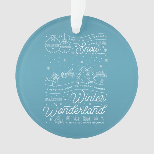 Winter Wonderland Kerstmis Acrylic Ornament Blue (voorkant)
