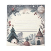 Winter Wonderland Kerstscène Notitieblok (Voorkant)