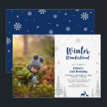 Winter Wonderland Kid Boy 2e Invitation anniversai<br><div class="desc">Célébrez une journée spéciale pour votre bien-aimé avec cette jolie invitation d'anniversaire Winter Wonderland! Ce design présente un design de cerfs mignons et des flocons de neige avec le thème bleu marine et argent parties scintillant couleur. Vous pouvez ajouter n'importe quelle couleur arrière - plan.</div>