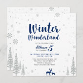 Winter Wonderland - Kinderdagenuitnodiging - Jonge Kaart (Voorkant / Achterkant)