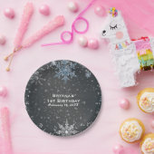 Winter Wonderland Krijt Blauw Grijs Custom Party Papieren Bordje (Feest)