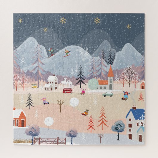 Winter Wonderland:  landschap. Legpuzzel (Verticaal)