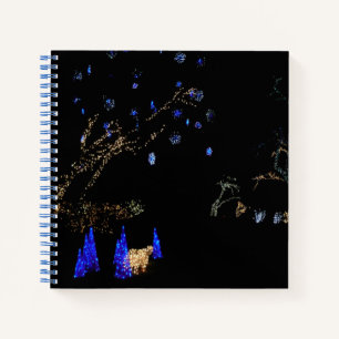 Winter Wonderland Lights Blue en White Holiday Notitieboek