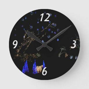 Winter Wonderland Lights Blue en White Holiday Ronde Klok
