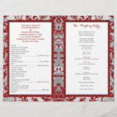 Winter Wonderland Love Hearts Programme de mariage (Dos)