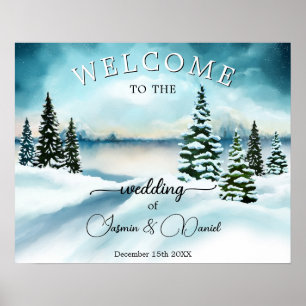 Winter Wonderland Mariage Affiche de bienvenue