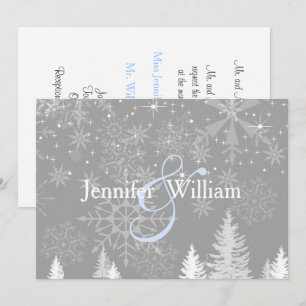 Winter Wonderland Mariage, Elegant Invitation