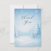 Winter Wonderland Mariage Flat Carte de remercieme (Devant)