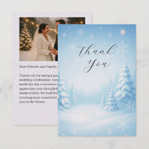 Winter Wonderland Mariage Flat Carte de remercieme