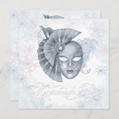 Winter Wonderland Masquerade Party Invitations (Devant / Derrière)