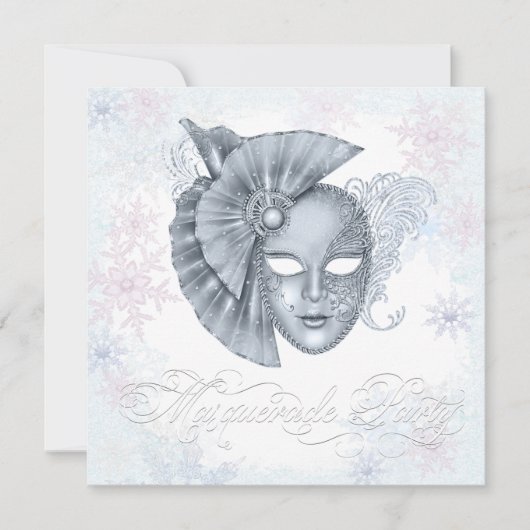 Winter Wonderland Masquerade Party Invitations (Devant)