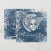 Winter Wonderland Masquerade Party Uitnodigingen (Voorkant / Achterkant)