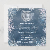 Winter Wonderland Masquerade Party Uitnodigingen (Achterkant)