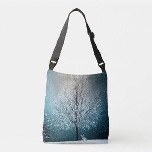 Winter Wonderland met konijn Crossbody Tas