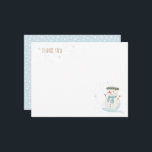 Winter Wonderland mignon Snowman et Snowflake<br><div class="desc">🎄 Un bonhomme de neige ludique et des flocons de neige tourbillonnants préparent le décor pour une fête d'anniversaire magique.</div>