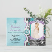 Winter Wonderland Mis Quince 15 Invitations photo (Debout devant)