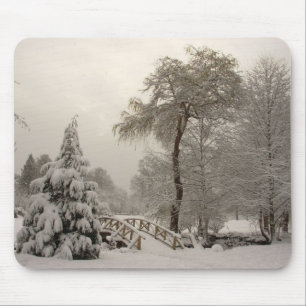 Winter Wonderland Mousepad Snow Bridge Gifts Muismat