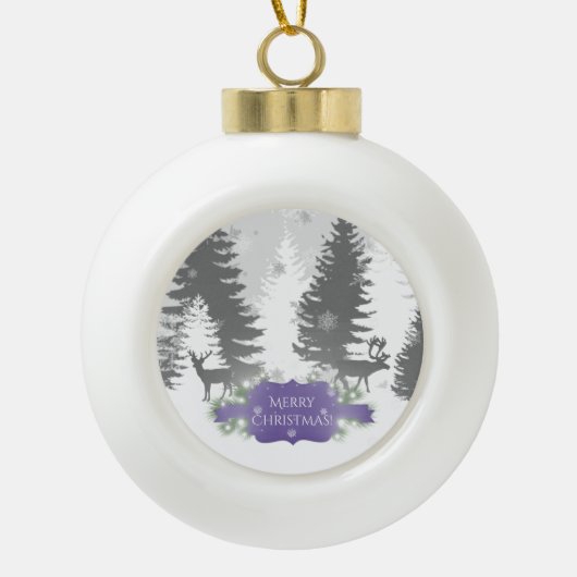 Winter Wonderland omwoeld Ornament - Paars (Voorkant)