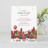 Winter Wonderland Onederful Kerstmis 1e Verjaardag Kaart (Staand voorkant)