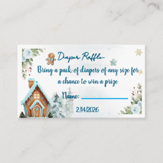 Winter wonderland ontbijtkoek luier raffle kaart